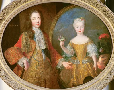 Louis XV and the Infanta of Spain, Maria Ana Victoria by Alexis Simon Belle